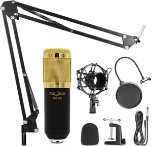 Мікрофон конденсаторний FZONE BM-800 KIT + стійка, павук, поп-фільтр, вітрозахист