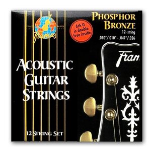 Струни для акустичної гітари FRAMUS 47240 PHOSPHOR BRONZE LIGHT 12STRING (10-47) 12-ти струн.