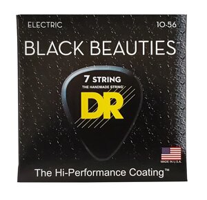 Струни для електрогітари DR BKE7-10 Black Beauties Electric Medium 7-String (10-56)