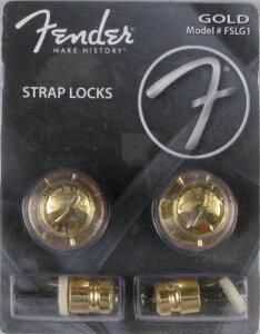 Стреплоки для гітари FENDER STRAP LOCKS GOLD PAIR FSLG1