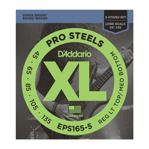 Струні 5стр. бас (45-135) D`Addario EPS165-5 steel ProSteels