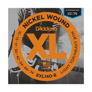 Струни для електрогітари D`Addario EXL140-8 XL nickel steel (10-74)