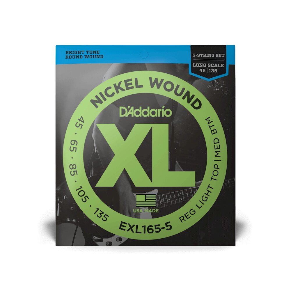 Струні 5стр. бас (45-135) D`Addario EXL165-5 nickelsteel XL від компанії Pro Audio - фото 1