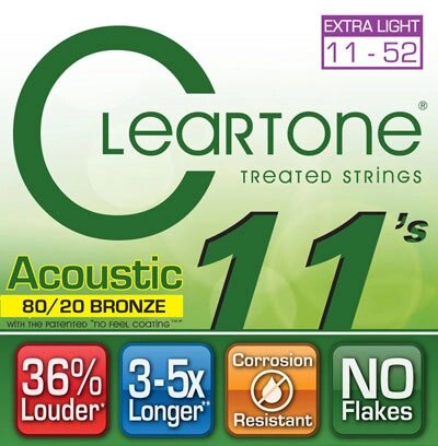 Струни акустика (11-52) CLEARTONE 7611 Acoustic 80/20 Bronze Custom Light 11-52 від компанії Pro Audio - фото 1