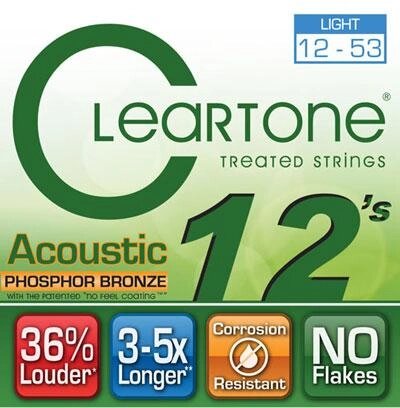 Струни акустика (12-53) CLEARTONE 7412 Acoustic Phosphor Bronze Light 12-53 від компанії Pro Audio - фото 1