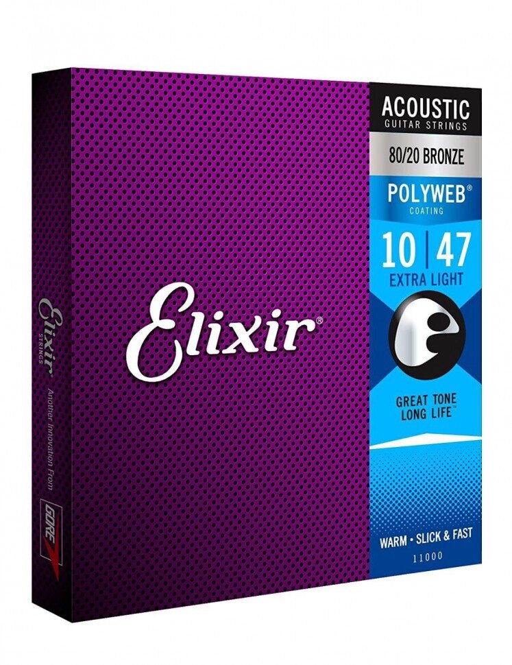 Струни для акустичної гітари Elixir AC PW EL від компанії Pro Audio - фото 1