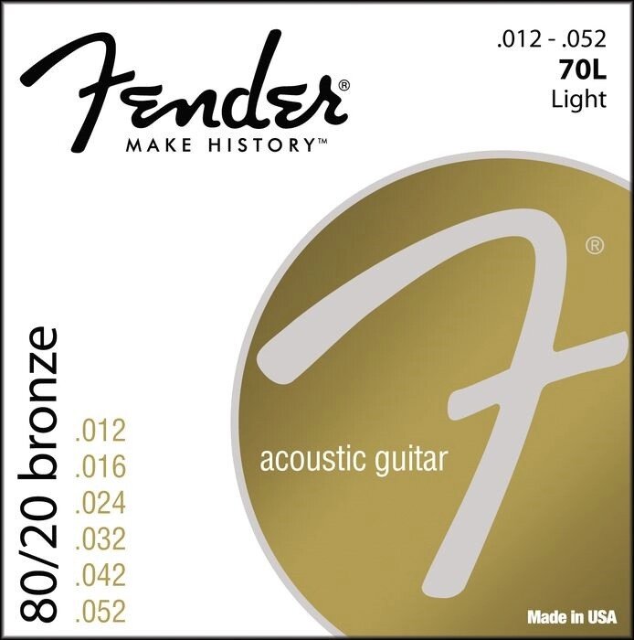 Струни для акустичної гітари FENDER 70L від компанії Pro Audio - фото 1