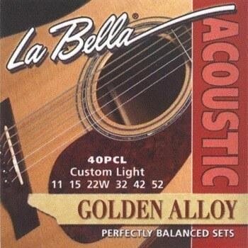 Струни для акустичної гітари La Bella 40PCL Br. 80/20, 11-52 від компанії Pro Audio - фото 1