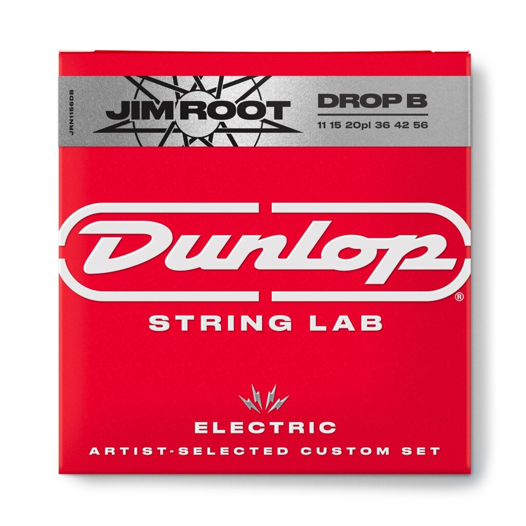 Струни для електрогітар DUNLOP JRN1156DB JIM ROOT STRING LAB SERIES GUITAR STRINGS 11-56 | DROP B від компанії Pro Audio - фото 1