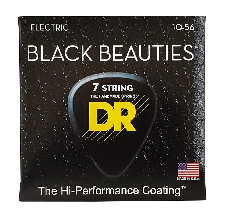 Струни для електрогітари DR BKE7-10 Black Beauties Electric Medium 7-String (10-56) від компанії Pro Audio - фото 1