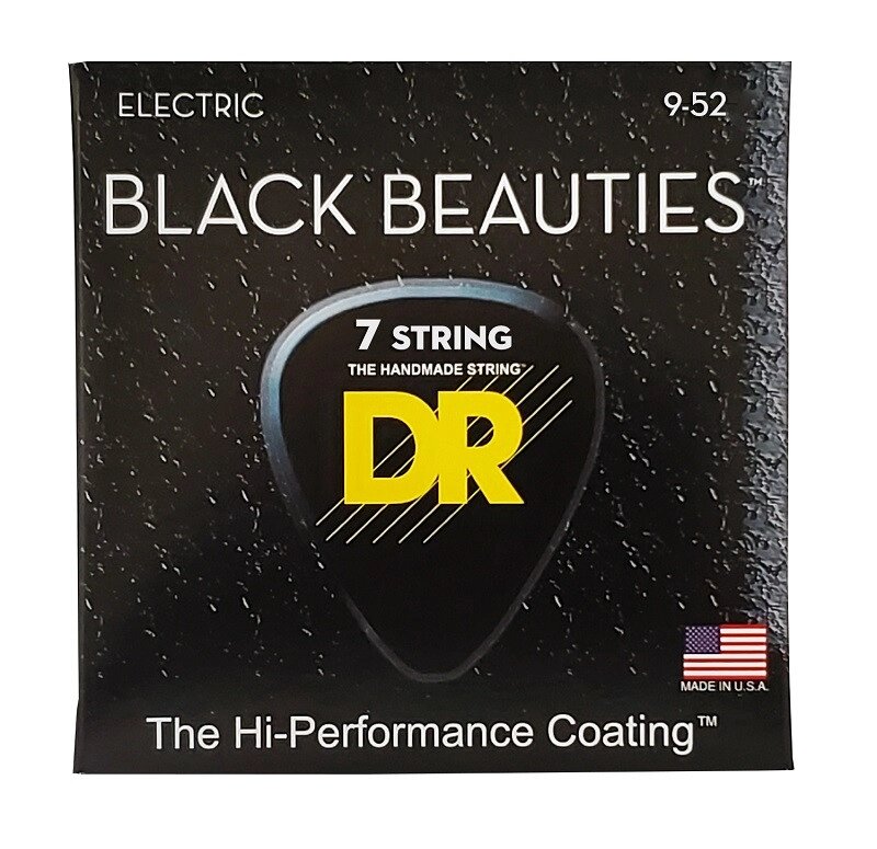 Струни для електрогітари DR BKE7-9 Black Beauties Electric Light 7-String (9-52) від компанії Pro Audio - фото 1