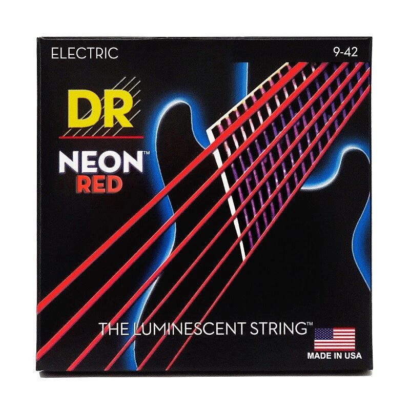 Струни для електрогітари DR STRINGS NEON RED ELECTRIC - LIGHT (9-42) від компанії Pro Audio - фото 1