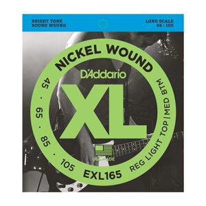 Струни для бас-гітари D`Addario EXL165 nickelsteel XL (45-105)