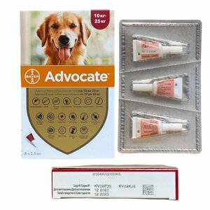 Advocate (Адвокат) краплі для собак від 10кг до 25кг