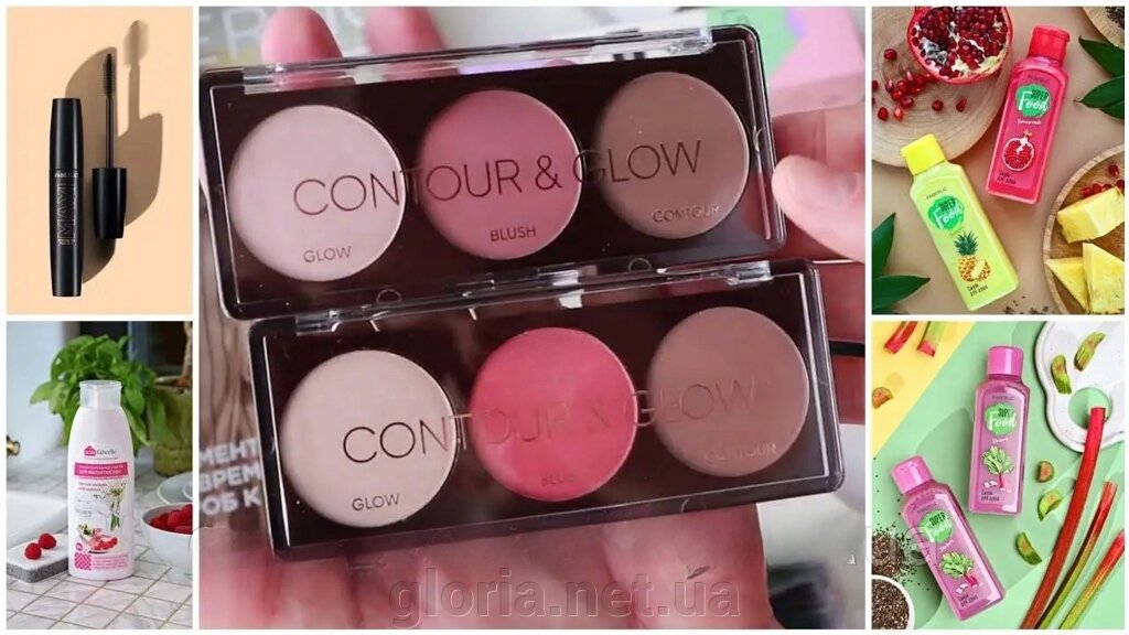 Палета для скульптурування обличчя Contour & Glow від компанії Cosmetic World - фото 1