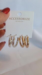 Набір сережок позолочені та в сріблі Accessorize