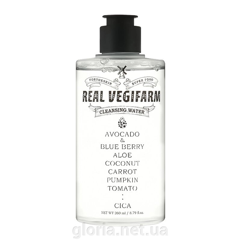 Рідина для зняття макіяжу REAL VEGIFARM CLEANSING WATER, 260 мл від компанії Cosmetic World - фото 1