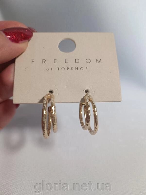 Сережки позолочені Freedom at Topshop 1 від компанії Cosmetic World - фото 1