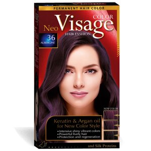 Cтійка фарба для волосся VISAGE 36 Баклажан, 50/50/20 мл