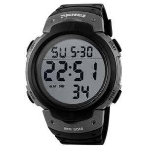 Годинник наручний чоловічий SKMEI 1068TN, брендовий чоловічий годинник, годинник чоловічий спортивний. Колір: титан