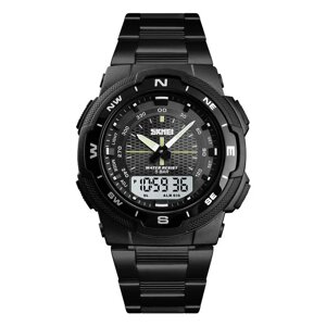 Годинник наручний чоловічий SKMEI 1370BKWT, годинник для військовослужбовців, фірмовий спортивний годинник