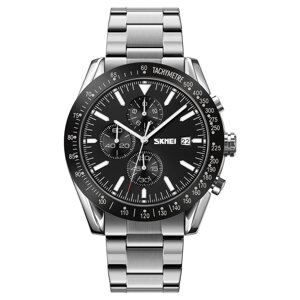 Годинник наручний чоловічий SKMEI 9253SIBK, годинник чоловічий класика, годинник підлітковий, крутий чоловічий годинник