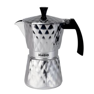 Гейзерна кавоварка Magio MG-1004, гейзерна турка для кави, гейзерна кавоварка з нержавіючої сталі