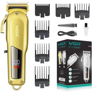 Машинка для стрижки VGR Professional Hair Clipper V-278 GOLD, домашня машинка для стрижки волосся