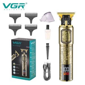 Машинка для стрижки волосся VGR V-073 акумуляторний бездротовий триммер для бороди та вусів