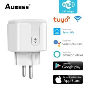 Aubess 20A EU Розумна розетка WiFi Smart Plug Alexa Google Home Tuya App