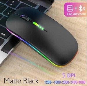 Бездротова 2в1 Bluetooth+USB міша акумуляторна бездротова аеро мишка