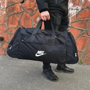 Чорна дорожня сумка спортивна з плечовим ременем Adidas, Puma, nike