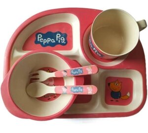 Дитячий Набір для годування Свинка Пеппа дитячий посуд Peppa Pig