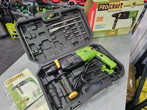 Комплект Перфоратор ProCraft BH-1400 3Дж + Сири Зубило Піка Кейс Новий