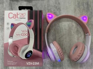 Навушники Cat Ear VIV23M Bluetooth (Білі, з рожевими вставками)