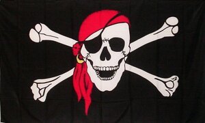 Піратський прапор піратів Веселий Роджер в бандані 90*60/150*90 прапор