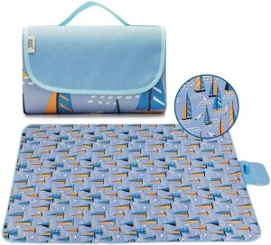 Складний килимок (покривало) сумка для пікніка (Синій кольоровий) 2 * 2 м