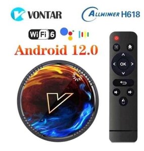 Смарт тв приставка VONTAR H1 андроїд 12 4G/32G IPTV TV x96 медіоплеєр