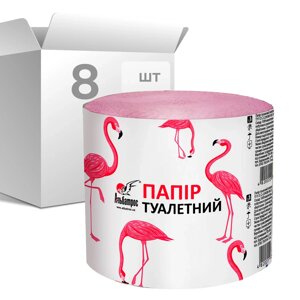 Упаковка туалетного паперу “Альбатрос”рожевий, діаметр рулону 105 мм, висота 95 мм