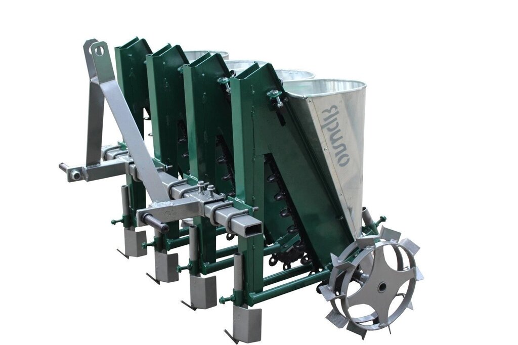 Часникосажалка 4-х рядна з бункерами для добрива мотоблочна економ від компанії Agrofast - фото 1