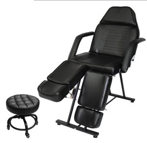 Крісло кушетка педикюрне LS-240 BLACK + стілець майстра 990 низький педикюрний