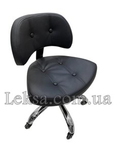 Стілець майстра зі спинкою низький педикюрний LS-780 L Black