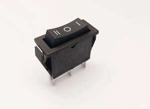 Перемикач клавішний KСD3-103, 1 група, ON-OFF-ON, 3 pin, 15A 250VAC, чорний