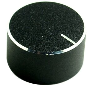 Ручка для змінного резистора R-10 чорна (D=26мм H=13мм), алюміній