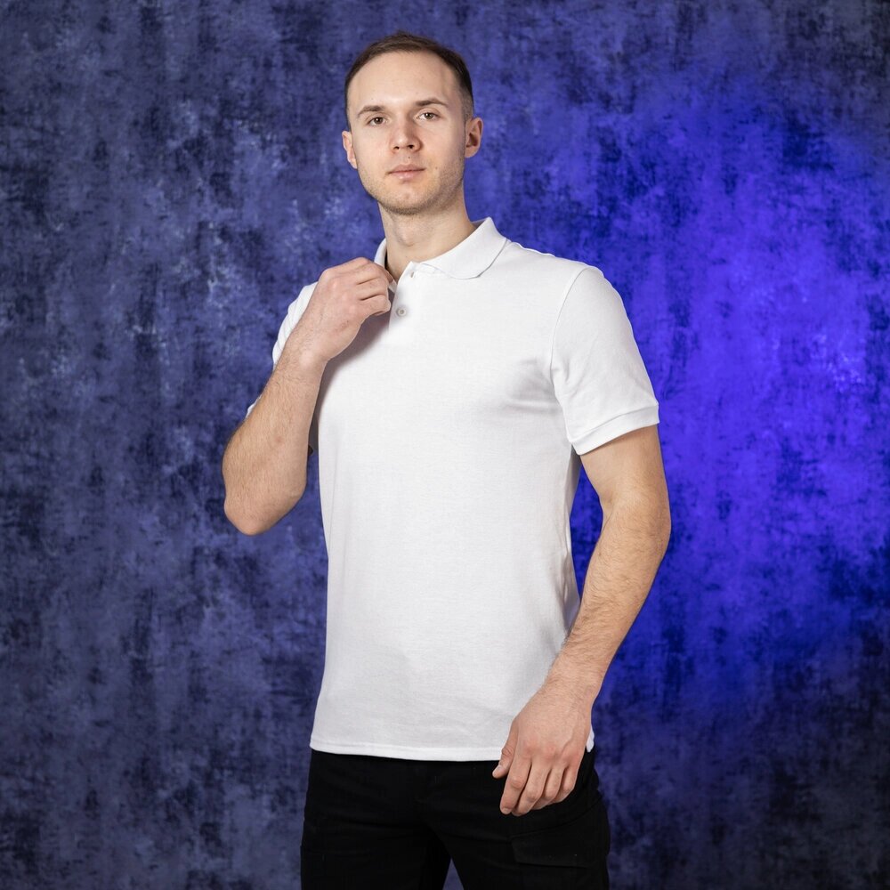 Чоловіча футболка поло біла Pobedov Loft від компанії 4Sezona - фото 1
