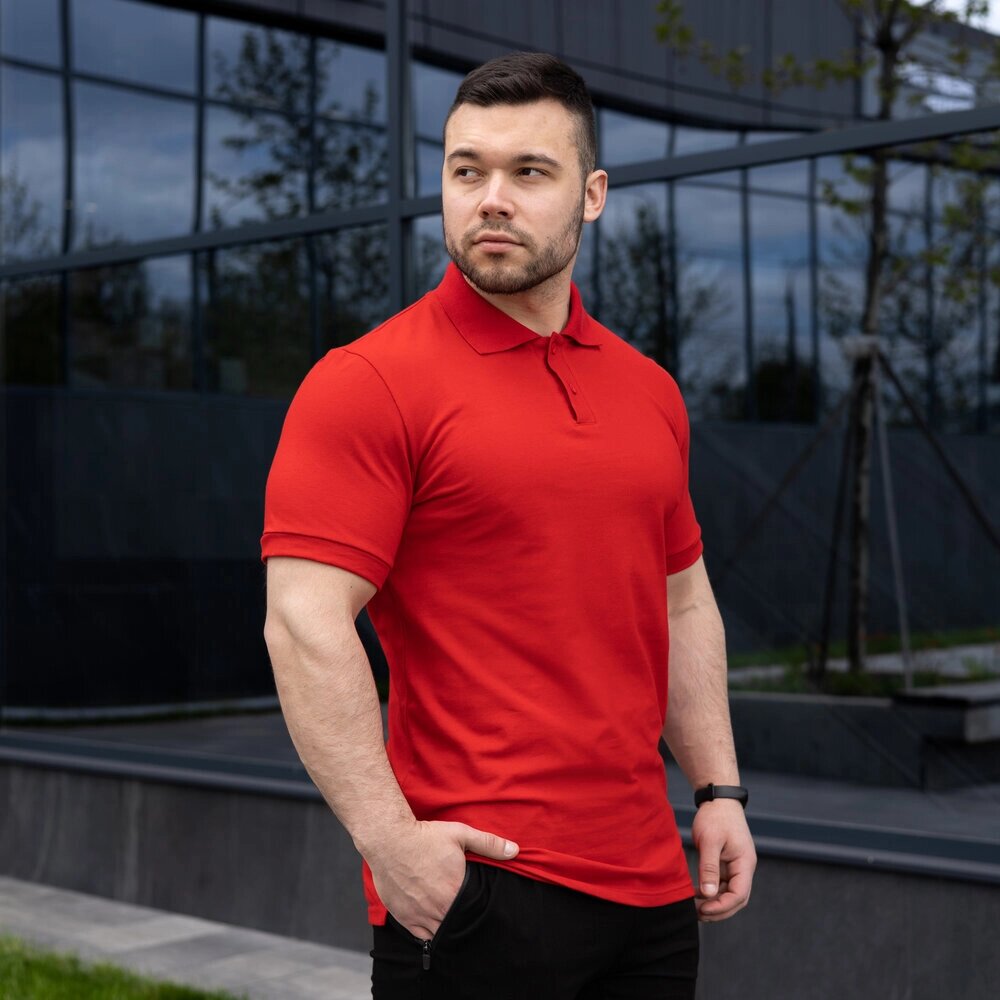 Чоловіча футболка поло червона Pobedov Loft від компанії 4Sezona - фото 1
