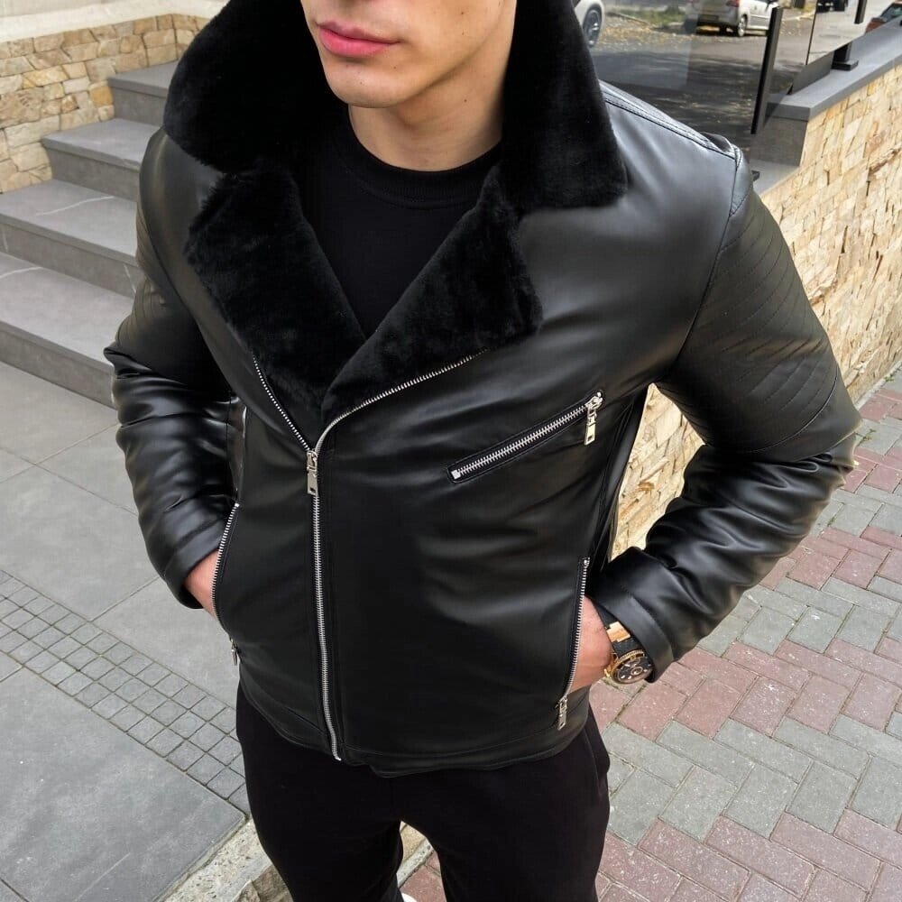 Чоловіча зимова куртка без капюшону Pobedov Winter Jacket V6 Black від компанії 4Sezona - фото 1