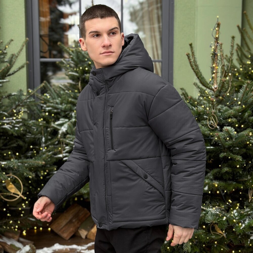 Чоловіча зимова куртка темна сіра L Pobedov Rockford від компанії 4Sezona - фото 1