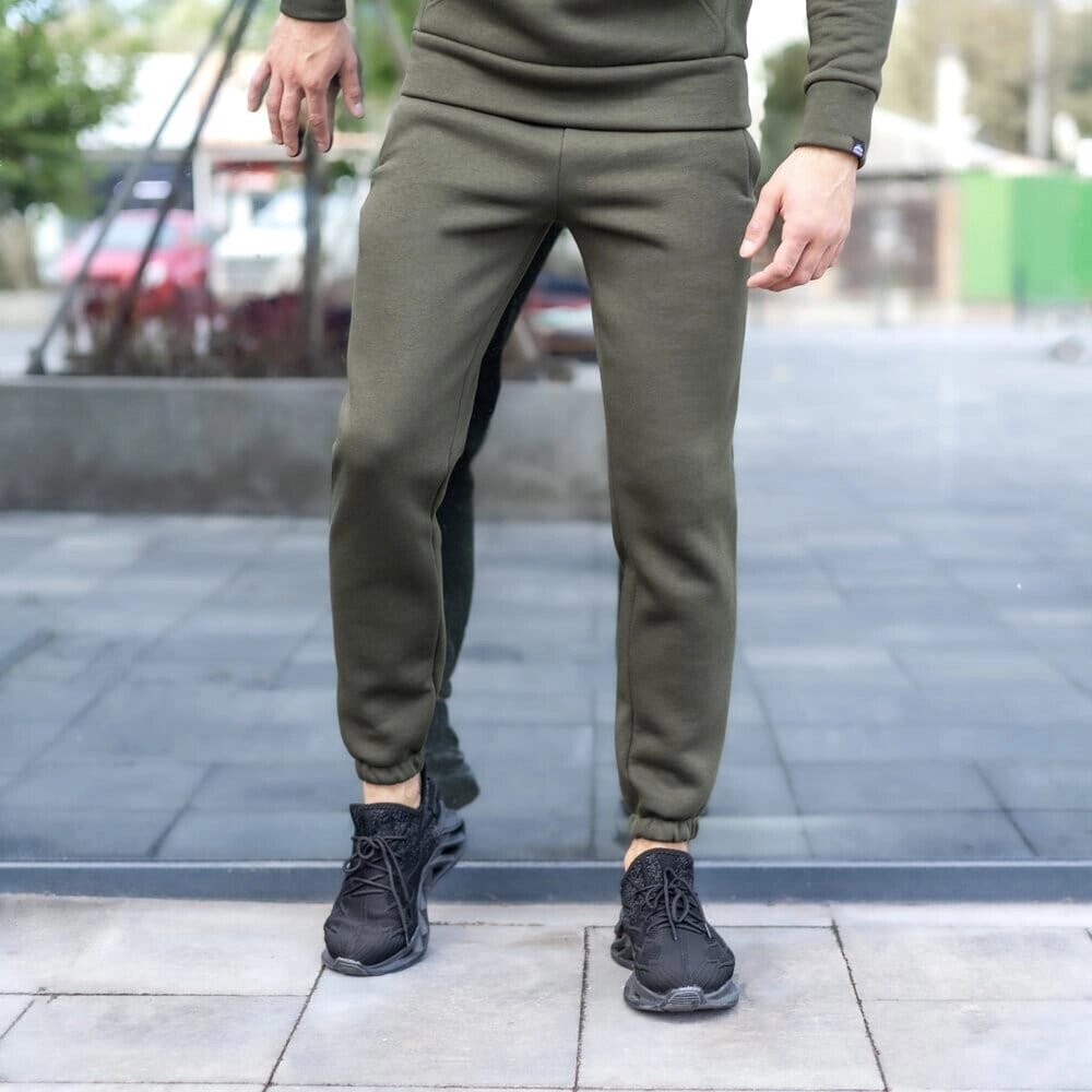 Чоловічі штани джогери з кишенями хакі Pobedov 007 ЗИМА від компанії 4Sezona - фото 1