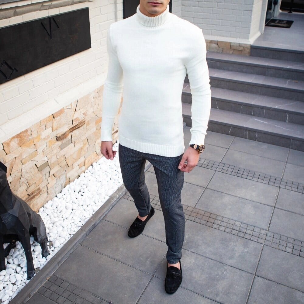 Чоловічий светр білий Pobedov Axelrod від компанії 4Sezona - фото 1